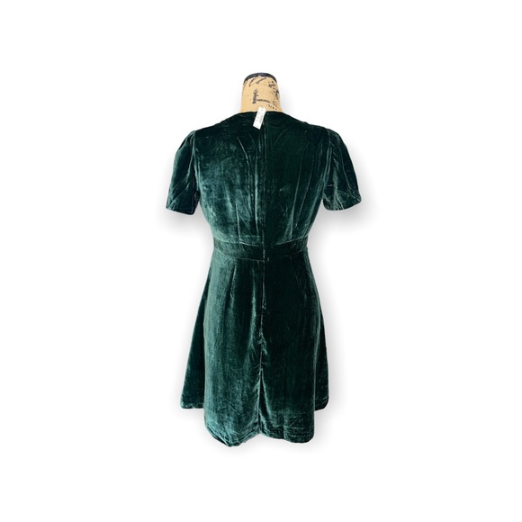 Madewell Green Velvet Dress Velvet Slip Madewell Green Velvet Dress NWT  Madewell One-Shoulder